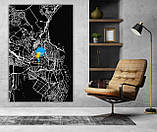 Мінімалістичний малюнок на полотні Карта Одеси. Стильний акцент сучасного інтер'єру!, фото 6