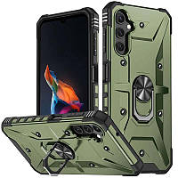 Противоударный чехол Pathfinder Ring для Samsung Galaxy A34 5G | Бронированный с кольцом Зеленый / Army Green