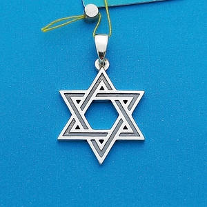 Срібна Зірка Давида двостороння - кулон зі срібла 925 проби (36х24 мм, 4 г)