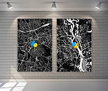 Мінімалістичний малюнок на полотні Карта Одеси. Стильний акцент сучасного інтер'єру!, фото 5