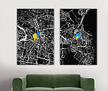 Патріотична картина на полотні для сучасного інтер'єру Карта Львова. Сучасний тренд!, фото 5