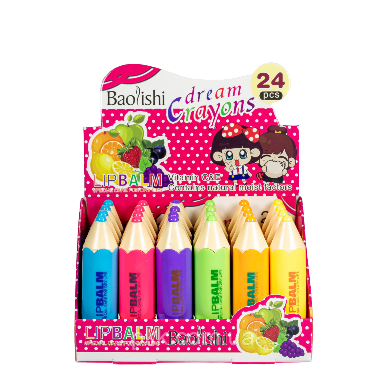 Гигиенический бальзам для губ Baolishi Dream Crayons с фруктовыми ароматами - фото 1 - id-p1263012690