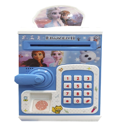 Електронна скарбничка сейф з відбитком пальця та кодовим замком Money Safe WF-3002 "Frozen", синя