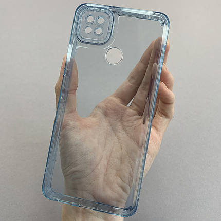 Чохол для Xiaomi Redmi 9С силіконовий чохол з блискучою рамкою на телефон сяомі редмі 9с блакитний l6t, фото 1
