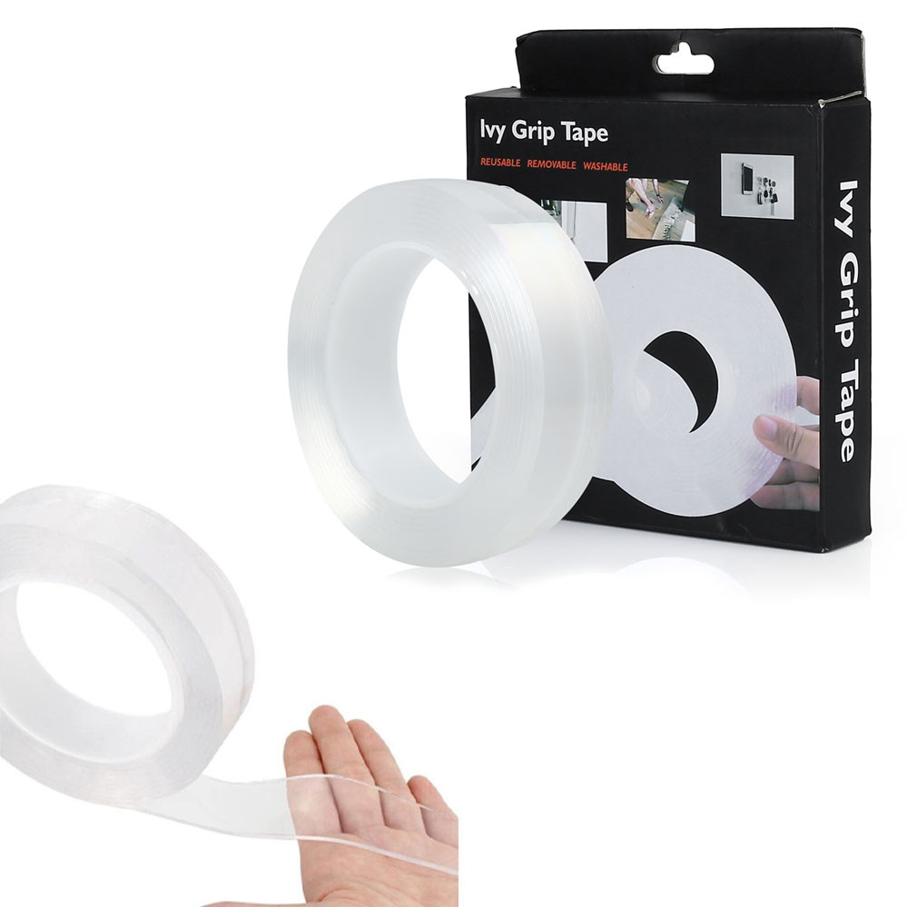 Липка нано стрічка 5 м Ivy Grip Tape двосторонній багаторазовий скотч надміцна без слідів, фото 1