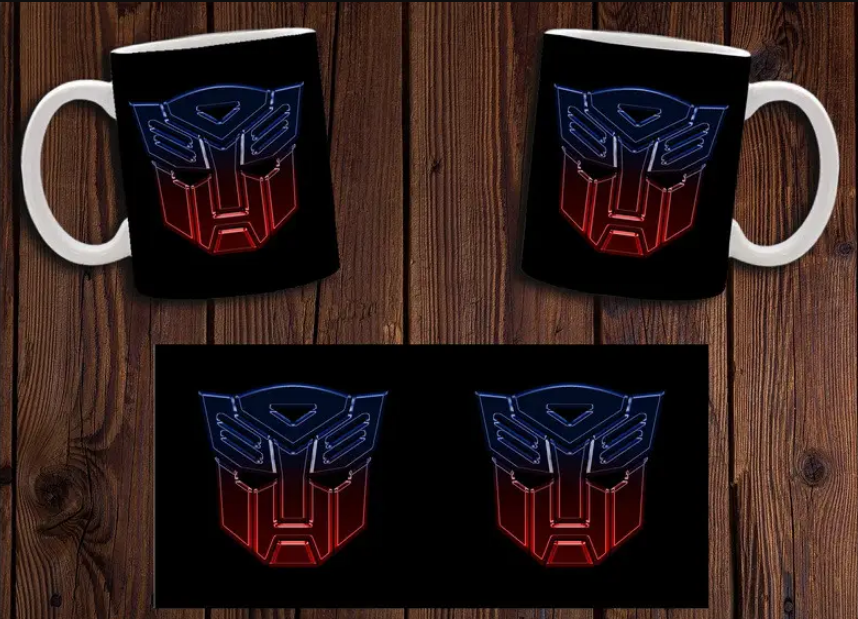 Чашка біла керамічна з принтом "Transformers" Трансформері ABC