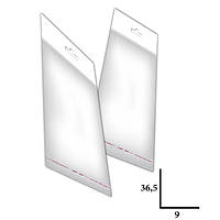 Пакет прозорий п/п єврослот 3,5см з липким краєм розмір 9х36,5+4 щільність 25 мкр 1000 шт/уп.