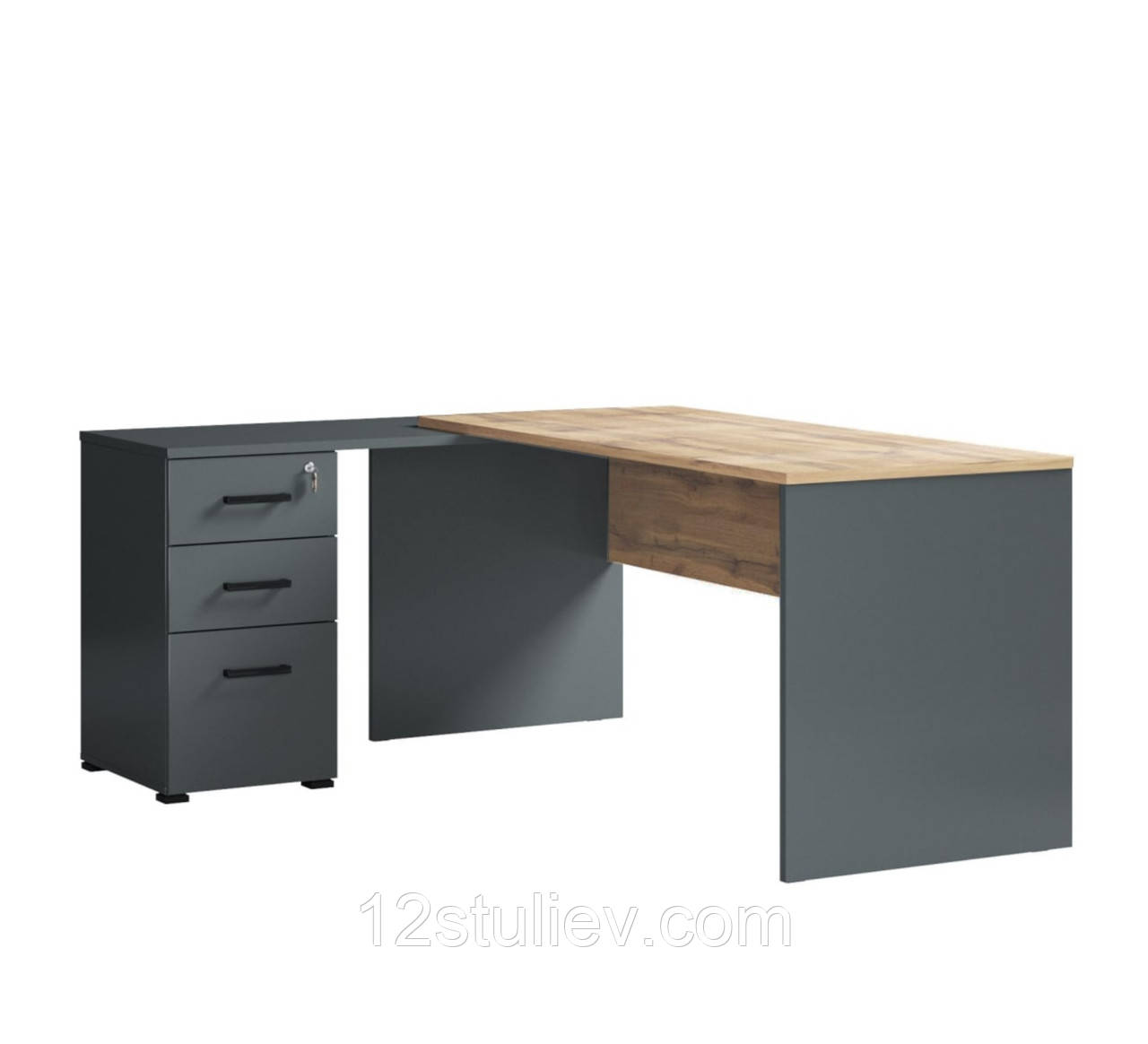 Стіл Керівника Джуріан Антрацит/Дуб Вотан Міро-Марк Лівій / Правий, фото 1