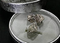 Ювелирный серебряный набор ХЮЗ "Бриллиант" с фианитом р-16,5, 8.1 г (Ср1450/16,5)