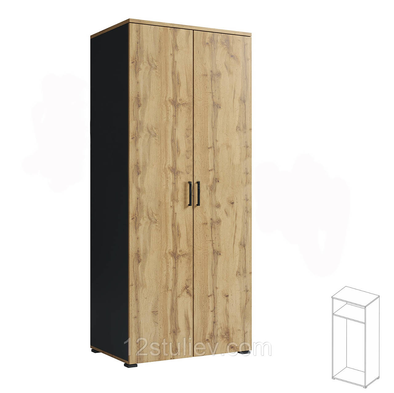 Шафа Джуріан 2дв Антрацит/Дуб Вотан Міро-Марк, фото 1