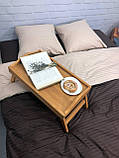 Комплект постільної білизни Страйп сатин Комбі Коричневий з капучино Євро розмір 220х240, фото 4