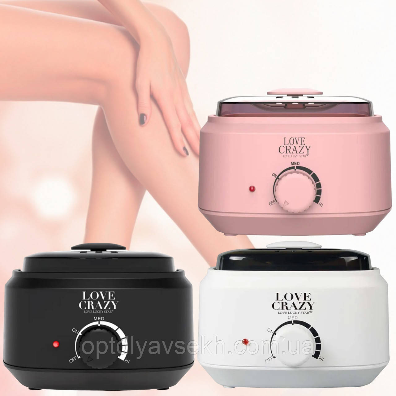 Баночний воскоплав Pro Wax 200 "Love Crazy" на 100 Вт. (450 мл.) для підготовки воску до депіляції, фото 1