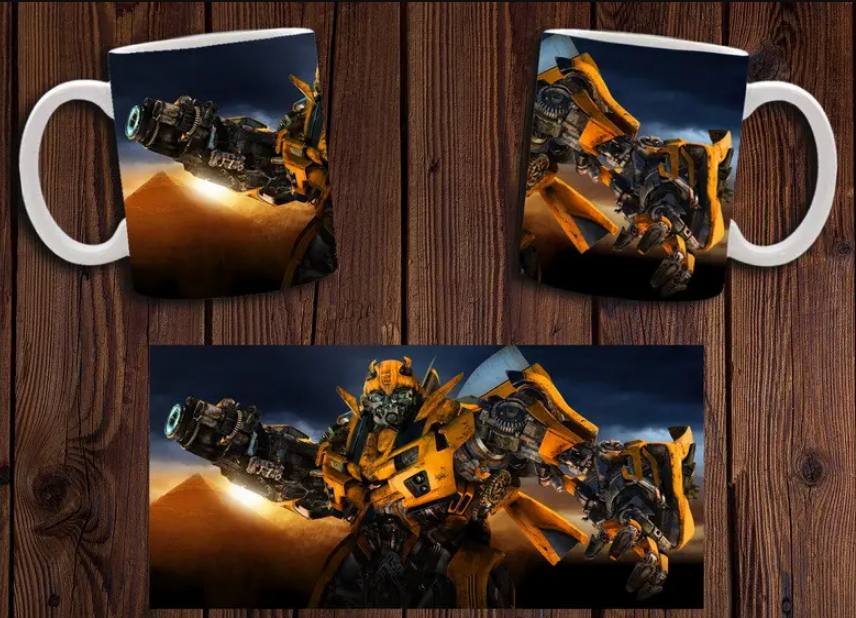 Чашка біла керамічна з принтом "Transformers" Трансформері ABC