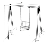 Дитяча гойдалка Dali-727 металева одномісна для вулиці, фото 2