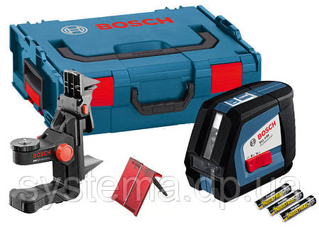 BOSCH GLL 2-50 + BM1 + LR2 + L-BOXX Professional - Автоматичний лінійний лазерний нівелір (лазерний рівень), фото 1