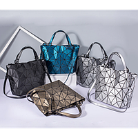 Жіноча сумка велика в корейському стилі з геометричним малюнком