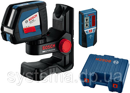 BOSCH GLL 2-50 + BM1 + LR2 + кейс Professional - Автоматичний лінійний лазерний нівелір (лазерний рівень), фото 2