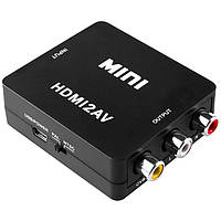Перехідник відео HDMI-RCAx3 F/F Lucom (62.01.3189) Pas (RCA-екран) +Audio 1080p