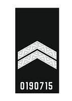 Шеврон погон Капрал поліції з номером жетону на липучці Шеврони на замовлення Військові шеврони (AN-12-300-8)