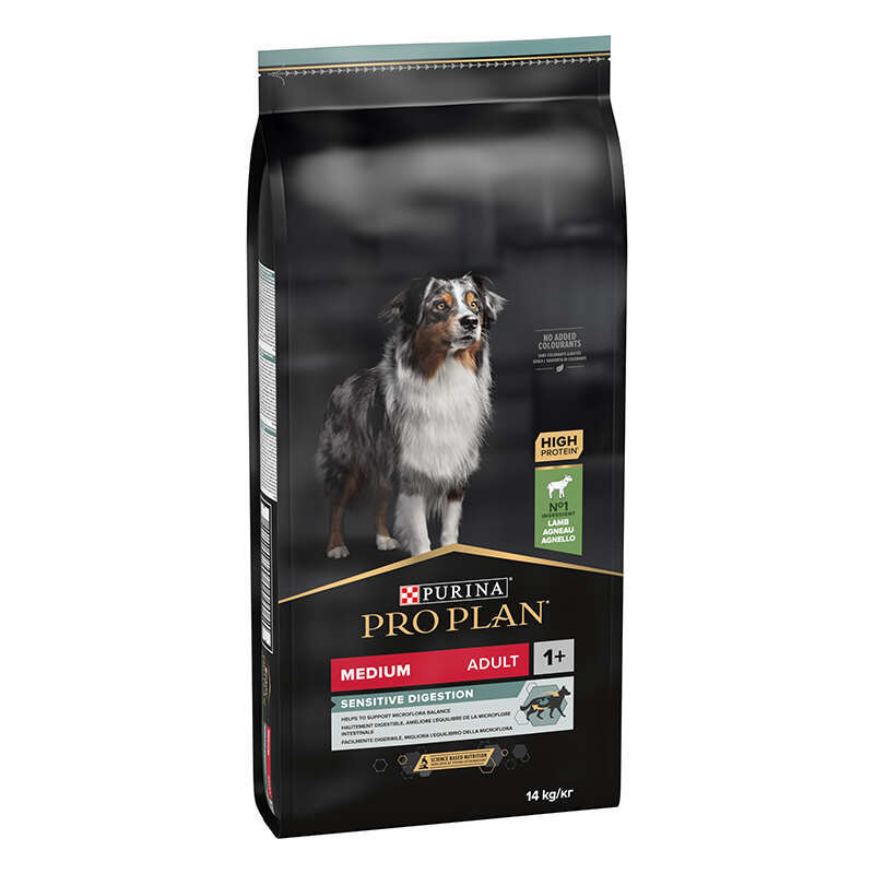 Сухий корм для дорослих собак середніх порід Purina Pro Plan (Пуріна Про План) Medium Sensitive Digestion Adult з ягням (14 кг).