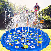 Надувний мінімін басейн водний килимок для дітей навчальний, з малюнками фонтанчик Swimming Ring