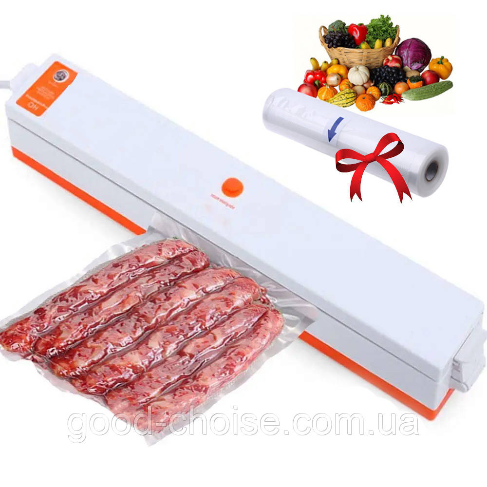 Вакуумний пакувальник продуктів Keep Freshness BT 01 + Подарунок Вакуумні пакети для їжі 5 м х 20 см, фото 1