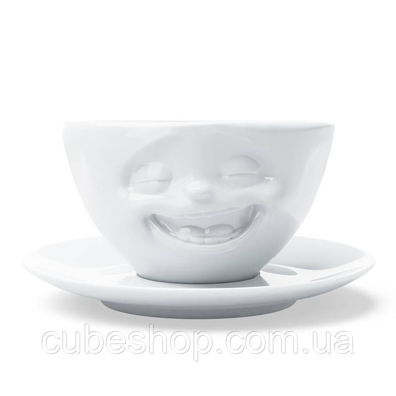 Чашка з блюдцем Tassen "Сміхотерапія" (200 мл), фарфор