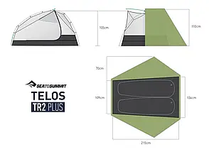 Намет двомісний Sea To Summit Telos TR2 Plus (Green), фото 3