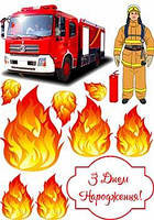 Вафельна їстівна картинка Пожежник А4 (p1157)