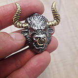 Чоловічий жіночий кулон 3D-бік буйвол прикрашання біжутерія, фото 3