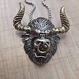 Чоловічий жіночий кулон 3D-бік буйвол прикрашання біжутерія, фото 6
