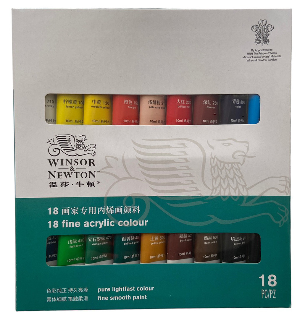 Професійний набір акрилових фарб Winsor & Newton (18 * 10 мл.)