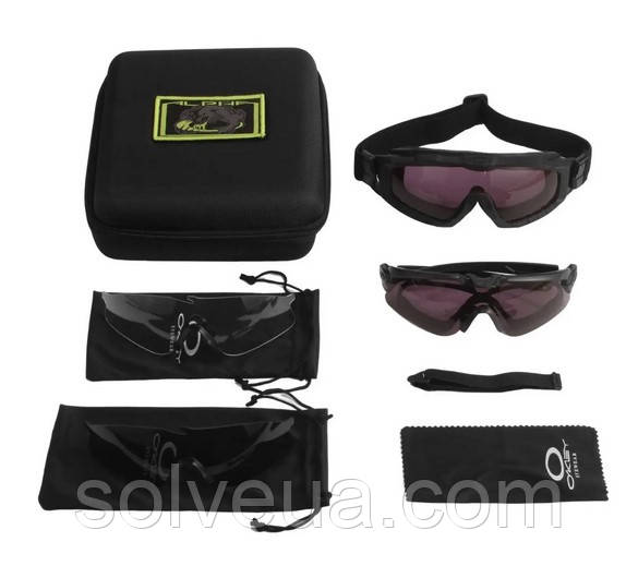 Захисні окуляри та маска 2 в 1 тактичні Oakley Si Ballistic M Frame black.solve