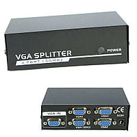 Активний сплітер VGA-сигналу KV-FJ2504S 150MHz 4 Port, DC5V / 2A
