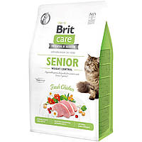 Сухой корм для пожилых кошек с лишним весом Brit Care Cat GF Senior Weight Control 400 г&nbsp; с курицей