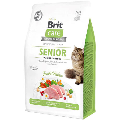 Сухой корм для пожилых кошек с лишним весом Brit Care Cat GF Senior ...