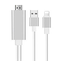 Конвертер Lighting (папа) на HDMI(папа) 1,8м, White, 4K - 2K, BOX