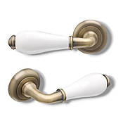 Дверные ручки Gavroche HYDRARGYRUM Z8 MAB/W матовая бронза/керамика белая (для межкомнатных и входных дверей)