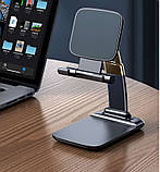 Підставка тримач для телефона та планшета  Folding Stand складана,  металева, регульована Чорний, фото 4