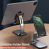 Підставка тримач для телефона та планшета  Folding Stand складана,  металева, регульована Чорний, фото 8