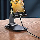 Підставка тримач для телефона та планшета  Folding Stand складана,  металева, регульована Чорний, фото 11
