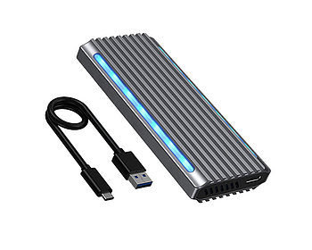 Зовнішня кишеня для M2 SSD NVMe PCIe USB 3.1 Type-C Shuole M4 RGB