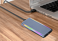 Зовнішня кишеня для M2 SSD NVMe PCIe USB 3.1 Type-C Shuole M4 RGB, фото 10