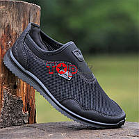 На 44р! Мокасини чоловічі чорні літні сітка легкі Мокасины мужские черные летние сетка легкие (Код:3258тк)