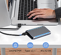 Зовнішня кишеня для M2 SSD NVMe (PCIe) / NGFF (Sata) USB 3.1 Gen 2 Type-C Shuole M4DP RGB, фото 3