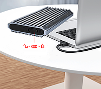 Зовнішня кишеня для M2 SSD NVMe (PCIe) / NGFF (Sata) USB 3.1 Gen 2 Type-C Shuole M4DP RGB, фото 5