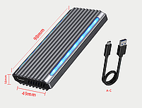 Зовнішня кишеня для M2 SSD NVMe (PCIe) / NGFF (Sata) USB 3.1 Gen 2 Type-C Shuole M4DP RGB, фото 7