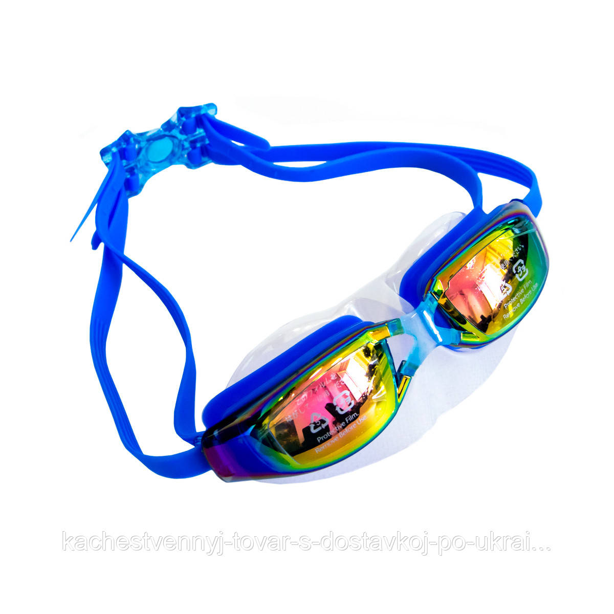 Очки для плавания Синие, зеркальные очки для плаванья в бассейне, открытой воде | окуляри для плавання (KT) - фото 1 - id-p1877521603