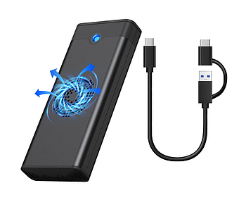 Зовнішня кишеня для M2 SSD NVMe (PCIe) / NGFF (Sata) USB 3.1 Gen 2 Type-C Shuole M8 з охолодженням