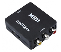 Конвертер VEGGIEG HV-01 Mini, HDMI to AV, ВХОД HDMI(мама) на ВЫХОД 3RCA(мама), Black, Box